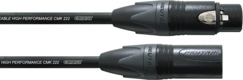 Cordial CPM 1 FM микрофонный кабель XLR female/XLR male, разъемы Neutrik, 1,0 м, черный