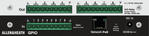 ALLEN&HEATH GPIO GPIO интерфейс, PoE, 8 оптоизолированных входов, 8 выходов N/O