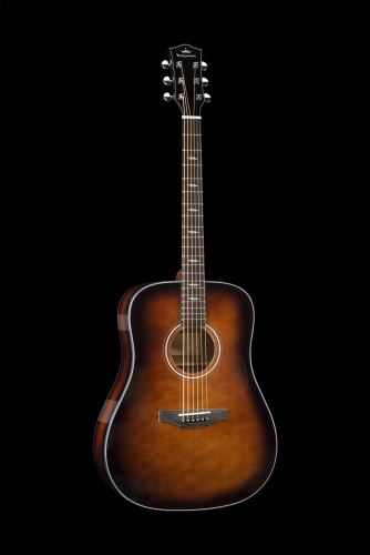 KEPMA F1-D Cherry Sunburst акустическая гитара, цвет вишневый санберст, в комплекте чехол фото 2