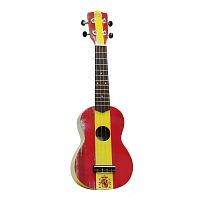 WIKI UK/ESP гитара укулеле сопрано, рисунок испанский флаг чехол в комплекте