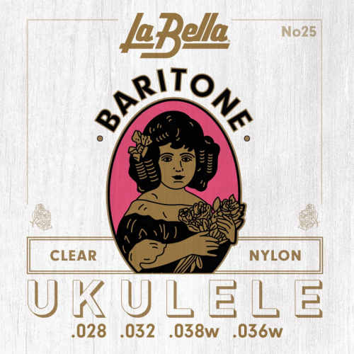 LA BELLA Ukulele 25 струны для укулеле баритон (028-032-040-028), черный нейлон