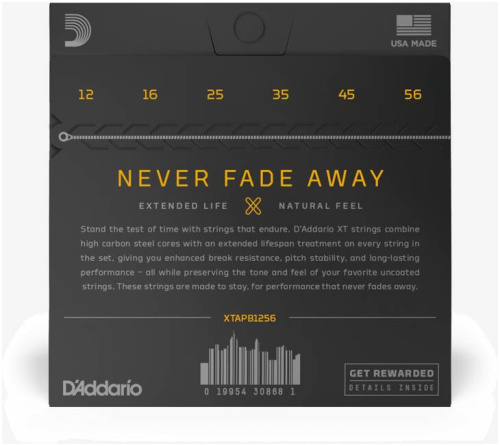 D'Addario XTAPB1256 струны для акустической гитары, фосфор/бронза,12-56, с покрытием фото 2