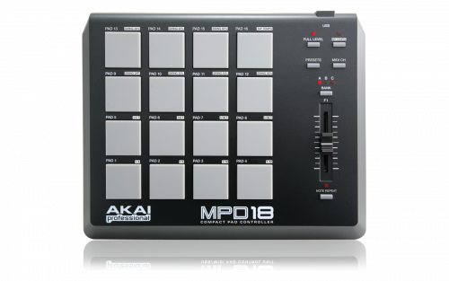 AKAI PRO MPD18 компактный USB/MIDI-контроллер, 16 пэдов, назначаемые Q-Link фейдер и вращающийся регулятор фото 3
