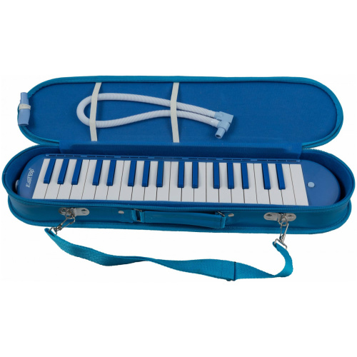 BEE BM-37SL BLUE мелодика духовая клавишная 37 клавиш, цвет голубой, мягкий чехол фото 6