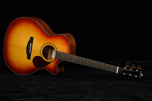 KEPMA F0-GA Top Gloss BS электроакустическая гитара, цвет вишневый санберст, в комплекте чехол фото 4