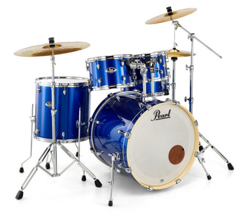 Pearl EXX725/C717 ударная установка из 5-ти барабанов, цвет High Voltage Blue + стойки и тарелки фото 2