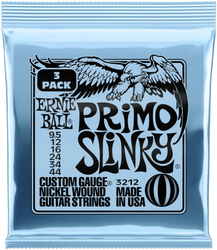 ERNIE BALL 3212 набор из 3х комплектов для эл. гитары Nickel Wound Primo Slinky (9.5-44)