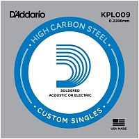 D'Addario KPL009 отдельная струна 0,009", армированная сталь