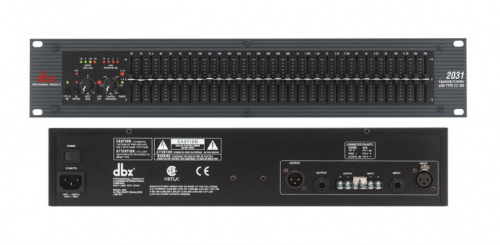 dbx 2031 графический эквалайзер 1-канальный с лимитером PeakPlus и системой шумоподавления Type III, 1/3 октавный с постоянной добротностью, 31-полосн