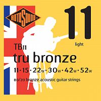 ROTOSOUND TB11 STRINGS PHOSPHOR BRONZE струны для акустической гитары, покрытие - бронза, 11-52