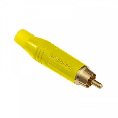 AMPHENOL ACPR-YEL разъем кабельный, RCA, цвет желтый,покрытие контактов золото