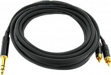Cordial CFY 6 VCC кабель Y-адаптер джек стерео 6,3 мм 2xRCA, 6,0 м, черный