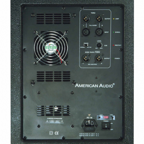 American Audio PXW 18P powered subwoofer 800Вт активный сабвуфер 800Вт.(RMS), встроенный усилитель, фото 2