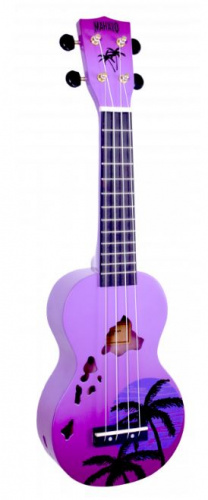 Mahalo MD1HAPPB Укулеле сопрано с чехлом, струны Aquila, цвет Purple Burst, серия Hawaii