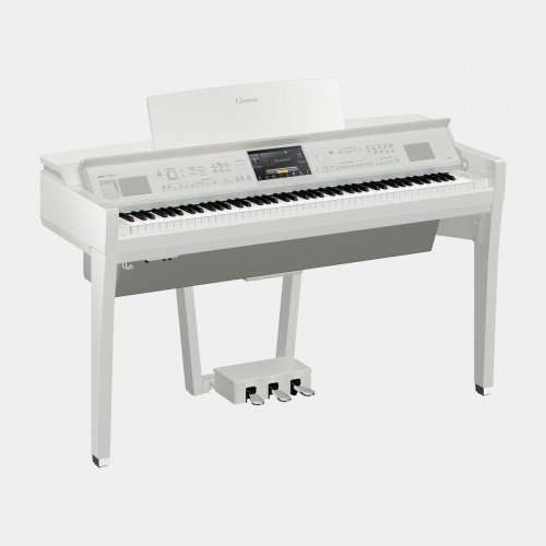Yamaha CVP-809PWH клавинова, 88 клавиш, клавиатура GrandTouch™ Keyboard, 256 полифония, 2143 тембр