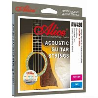 ALICE AW 430-L струны для акустической гитары, 12-53, шестиугольный стержень, медь с антикоррозийным