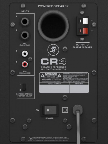 MACKIE CR4 пара студийных мониторов, мощность 50 Ватт, динамик 4", твиттер 0,75", цвет черный фото 4
