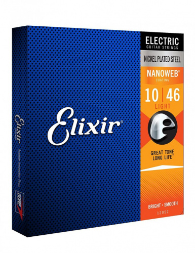 Elixir 12052 Струны для электрогитары, серия Nanoweb, сталь, 010-013-017-026w-036w-046w фото 3