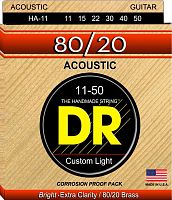 DR HA-11 серия Hi-Beam для акустической гитары, бронза 80/20, Custom Light (11-50)