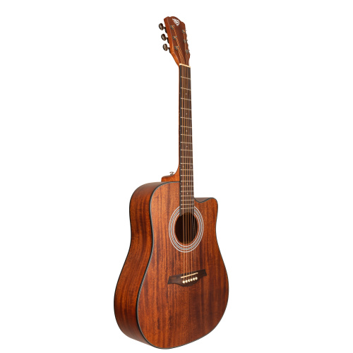 ROCKDALE Aurora D6 Satin C All-Mahogany акустическая гитара дредноут с вырезом, цвет натуральный, са фото 2