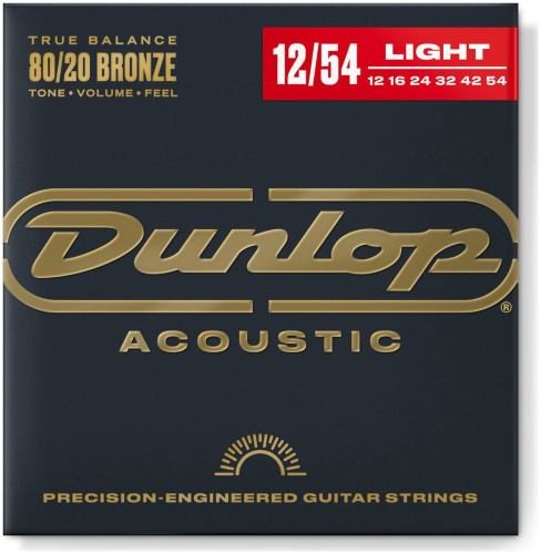 Dunlop 80/20 Bronze DAB1254 струны для акустической гитары 12-54