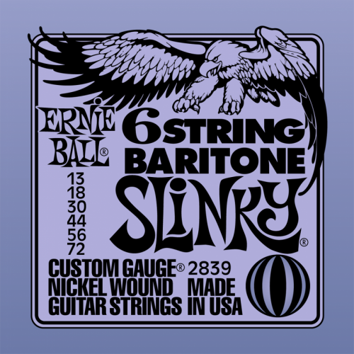 Ernie Ball 2839 струны для 6-стр. бас-гитары Nickel Bass Baritone SS Slinky 6 (72-56-44-30-18p-13p)