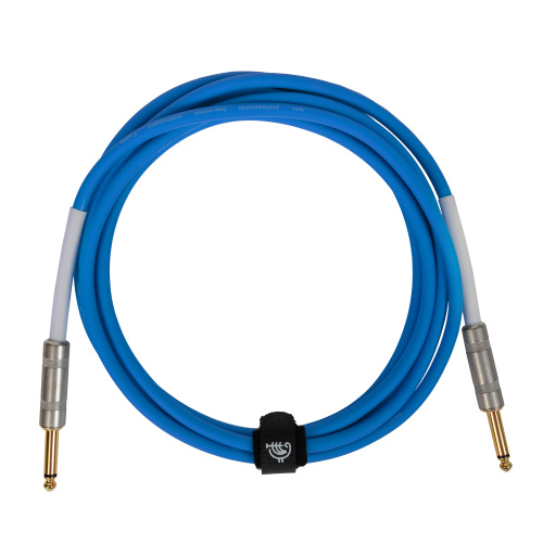 ROCKDALE Wild C3 инструментальный (гитарный) кабель, цвет голубой, металлические разъемы mono jack - mono jack, 3 метра фото 3