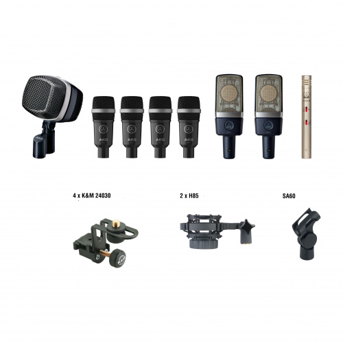 AKG Drumset Premium комплект микрофонов для ударных инструментов: 1x D12VR, 2x C214, 1x C451, 4x D40 фото 2