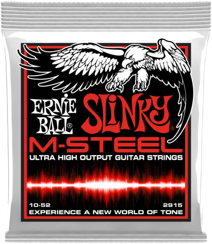 Ernie Ball 2915 струны для эл.гитары M-STEEL Skinny Top Heavy Bottom (10-13-17-30-42-52)