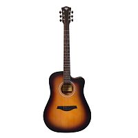 ROCKDALE Aurora D3 Satin C SB акустическая гитара дредноут с вырезом, цвет санберст, сатиновое покры