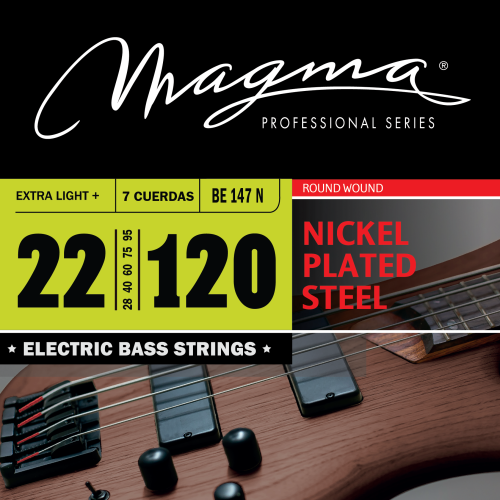 Magma Strings BE147N Струны для 7-струнной бас-гитары 22-120, Серия: Nickel Plated Steel, Калибр: 22-28-40-60-75-95-120, Обмотка: круглая, никелирован