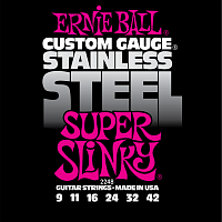 Ernie Ball 2248 струны для эл.гитары Stainless Steel Super Slinky (9-11-16-24w-32-42)