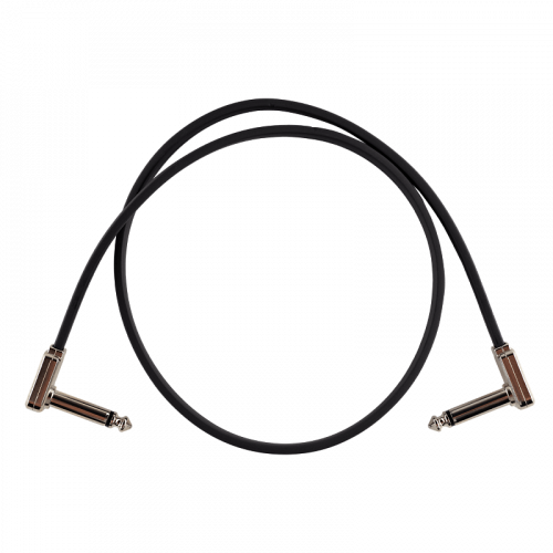 Ernie Ball 6228 соединительный кабель плоский, 60 см, угловой джек/угловой джек, чёрный.