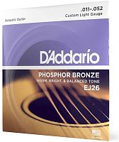 D'Addario EJ26 струны для акустической гитары, фосфор/бронза, Custom Light 11-52