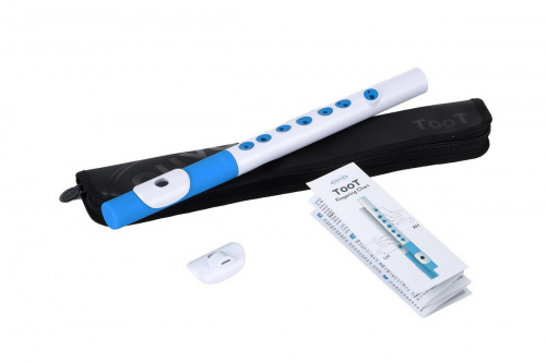 NUVO TooT (White/Blue) блок-флейта TooT, материал пластик, цвет белый/голубой, в комплекте жёсткий чехол фото 2