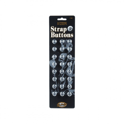 Dunlop 7100SI Strap Buttons 24Pack крепление "рюмка" для гитарного ремня, хром, 24 шт.