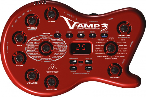 Behringer V-AMP3 гитарный моделирующий предусилитель и цифровой процессор эффектов в комплекте с внешним звуковым интерфейсом USB и программным обеспе
