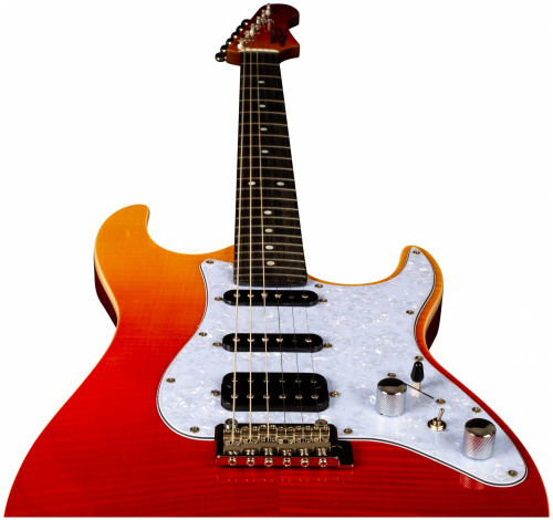 JET JS-600 TRS электрогитара, Stratocaster, корпус кр.дерево/топ клен, HSS, tremolo, цвет TRS фото 4