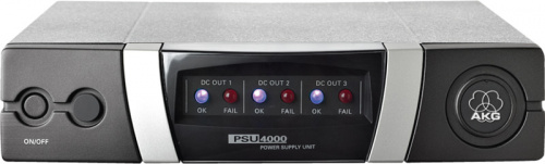 AKG PSU4000 источник питания для PS4000, SPC4500, HUB4000 Q, приемников WMS систем и зарядных устройств. 3 х DC кабеля в комплекте. Встроенный Б/П.