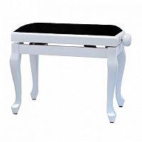 GEWA Piano Bench Deluxe Classic White Matt банкетка белая матовая гнутые ножки верх черный (130340)