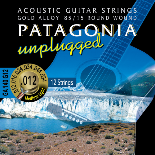 Magma Strings GA140G12 Струны для 12-струнной акустической гитары 12-54, Серия: Patagonia Unplugged 85/15, Калибр: 12-16-24-34-44-54, Обмотка: круглая