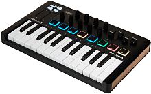 Arturia MiniLAB 3 Black Edition 25 клавишная MIDI-клавиатура пэд-контроллер, 9 регуляторов, 8 RGB пэдов, 8 фейдеров, дисплей, сенсорные регуляторы Pit