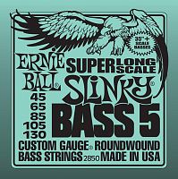 Ernie Ball 2850 струны для 5-струнной бас-гитары Nickel Bass SLS Slinky 5 (45-65-85-105-130)