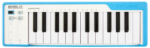 Arturia Microlab Blue USB MIDI мини-клавиатура, 25 клавиш, чувствительных к скорости нажатия; в комплекте Analog Lab Lite, Bitwig 8-TRACK, UVI Grand P