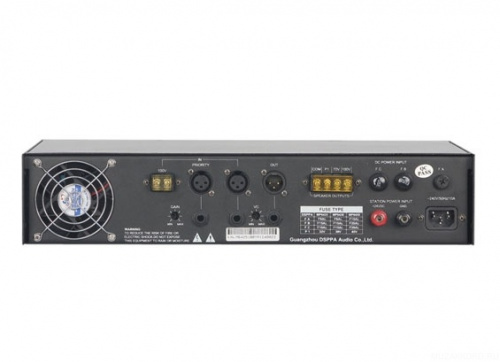 DSPPA MP-6425 Усилитель мощности 250Вт/100В выход или 4-16 Ом, LED индикатор уровня, вх./вых. разъем фото 3