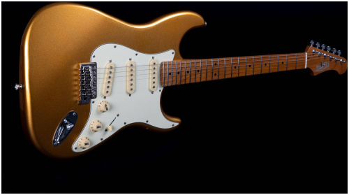 JET JS-300 GD электрогитара, Stratocaster, корпус липа, 22 лада, SSS, tremolo, цвет GD фото 6
