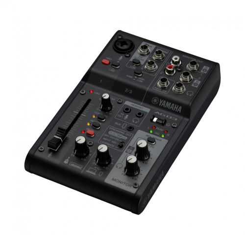 Yamaha AG03MK2 Black 3-канальный микшер для потокового вещания с аудиоинтерфейсом USB, черный фото 2