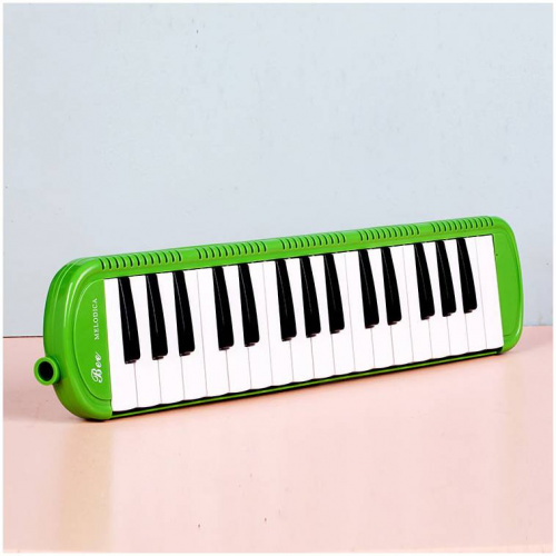 BEE BM-32K E мелодика духовая клавишная 32 клавиши, цвет зеленый, мягкий чехол фото 2