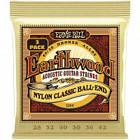 ERNIE BALL 3069 набор из 3х комплектов для классической гитары Earthwood 80/20 Folk Nylon (28-42)