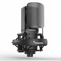 Maono AU-PM500 микрофон студийный, конденсаторный кардиоидный. Держатель "паук", поп-фильтр, XLR кабель. Капсюль 34 мм., 20-20000Гц, -35дБ, макс. SPL 